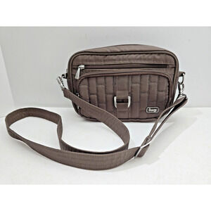 Lug Carousel Crossbody Bag Purse RFID Taupe Quilted